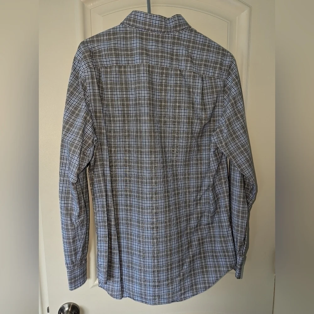 Banana Republic Slim Fit Non-Iron Plaid Button-Down Shirt - Size M - Picture 2 of 3